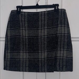 Tinseltown Plaid Mini Skirt in Black Gray and Olive Green Large